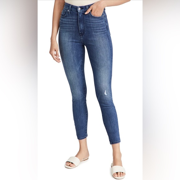 7 For All Mankind Denim - 7 For All Mankind Women's Aubrey High Waisted Jeans Size 27 Revolve Libra Blue